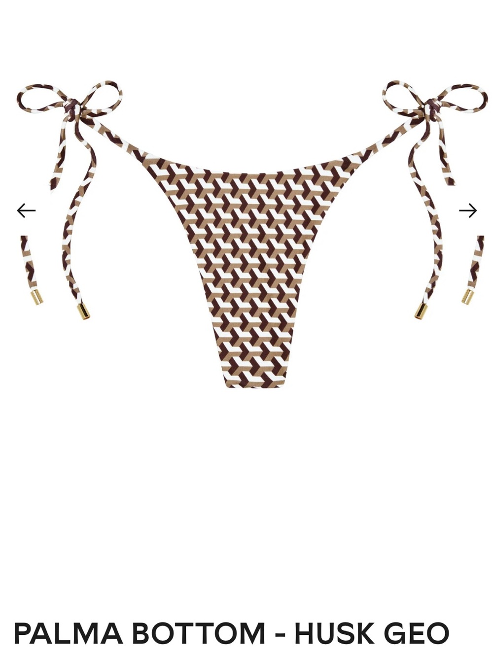 Monday Swimwear Husk Geo Bikini Set - Brown/White - Picture 2 of 2